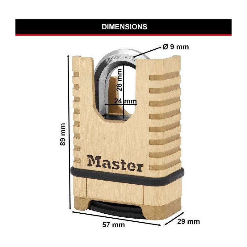 MASTER LOCK High Security Solid Brass Padlock [Protected Shackle] [a C