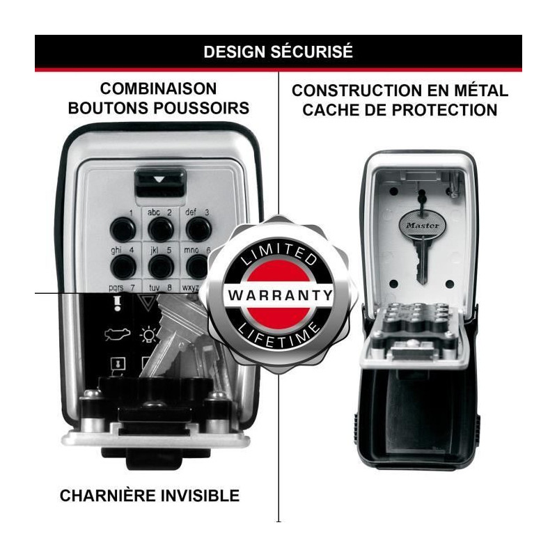 Key box Sensive Mural Masterlock 5423eurd - Pushing buttons - Select A