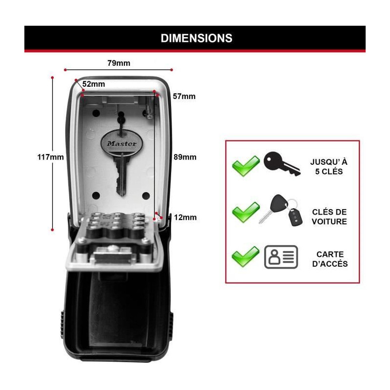 Key box Sensive Mural Masterlock 5423eurd - Pushing buttons - Select A
