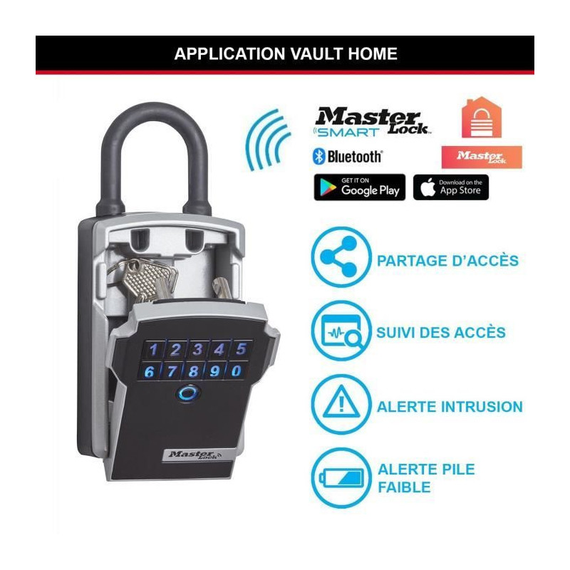 Master Lock Connected Key Box - Bluetooth or Combination - A Anse