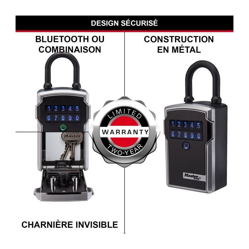 Master Lock Connected Key Box - Bluetooth or Combination - A Anse