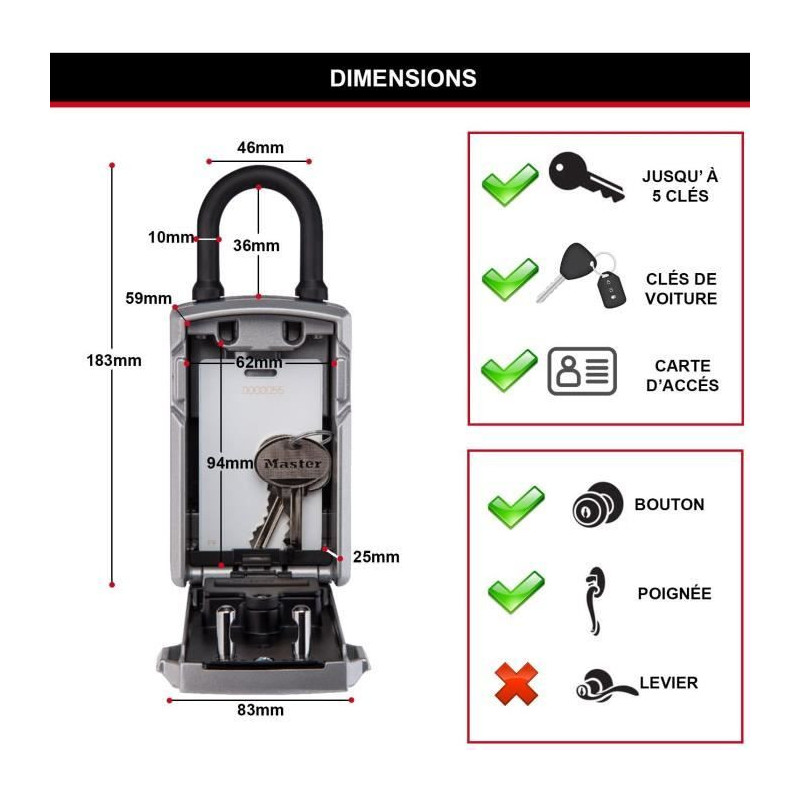 Master Lock Connected Key Box - Bluetooth or Combination - A Anse