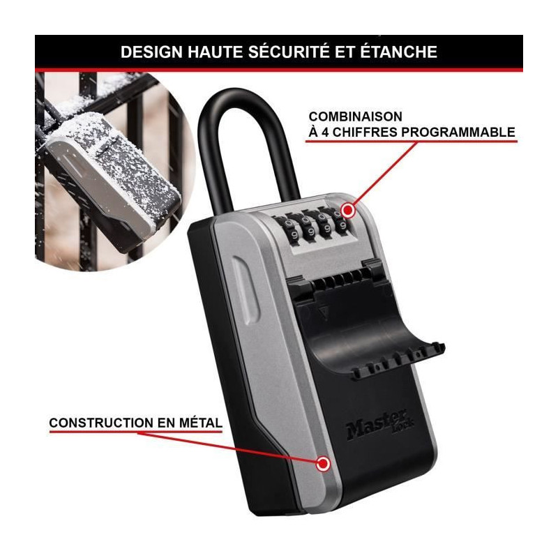 MASTER LOCK - Exterior key box with flexible handle - New design - Lar
