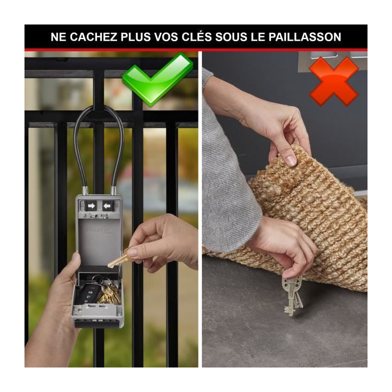 MASTER LOCK - Exterior key box with handle - New design - Large Capaci