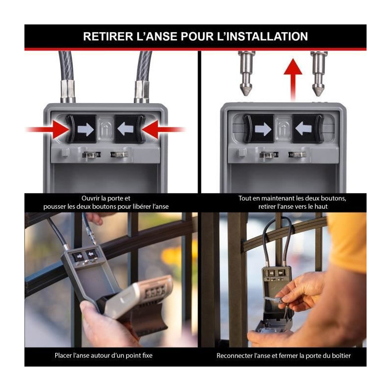 MASTER LOCK - Exterior key box with handle - New design - Large Capaci