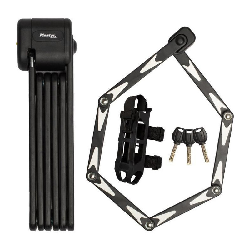 Folding Bike Lock - MASTER LOCK - 8333EURDPRO - Hardened Steel, 3 Keys