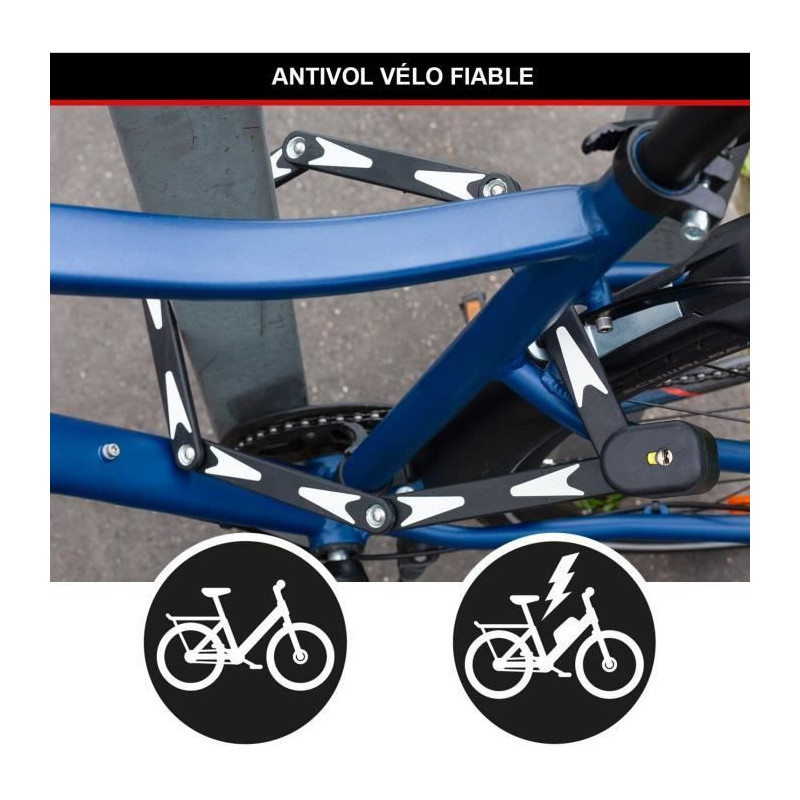 Folding Bike Lock - MASTER LOCK - 8333EURDPRO - Hardened Steel, 3 Keys