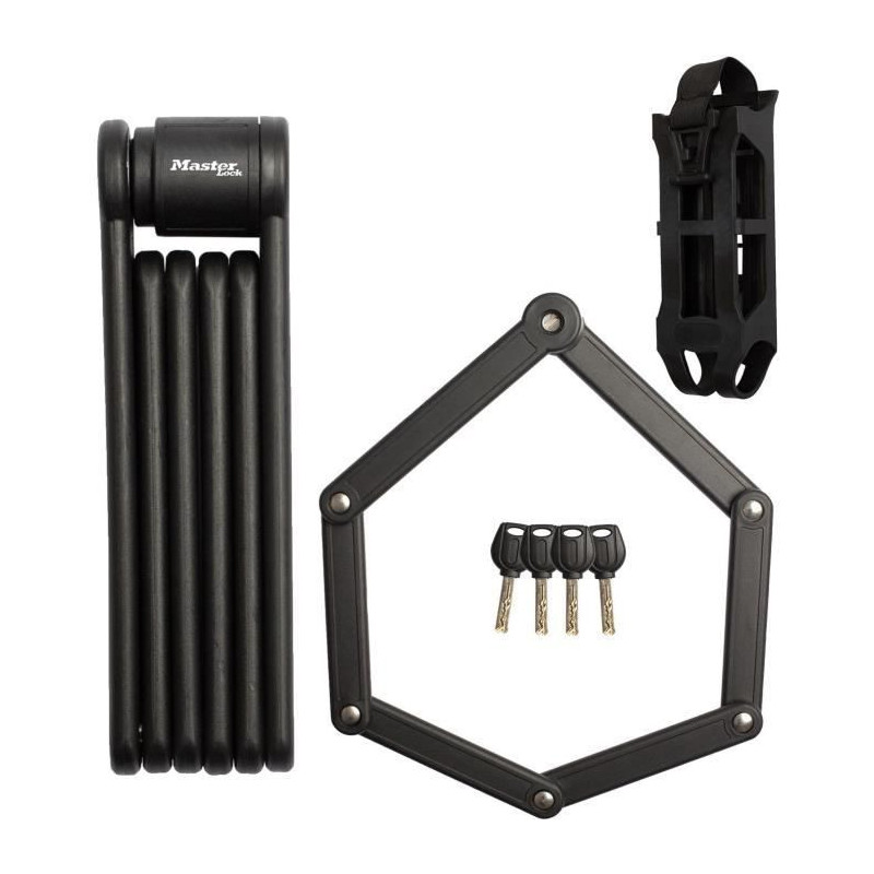 Folding Bike Lock - MASTER LOCK - 8335EURDPRO - Hardened Steel, 4 Keys