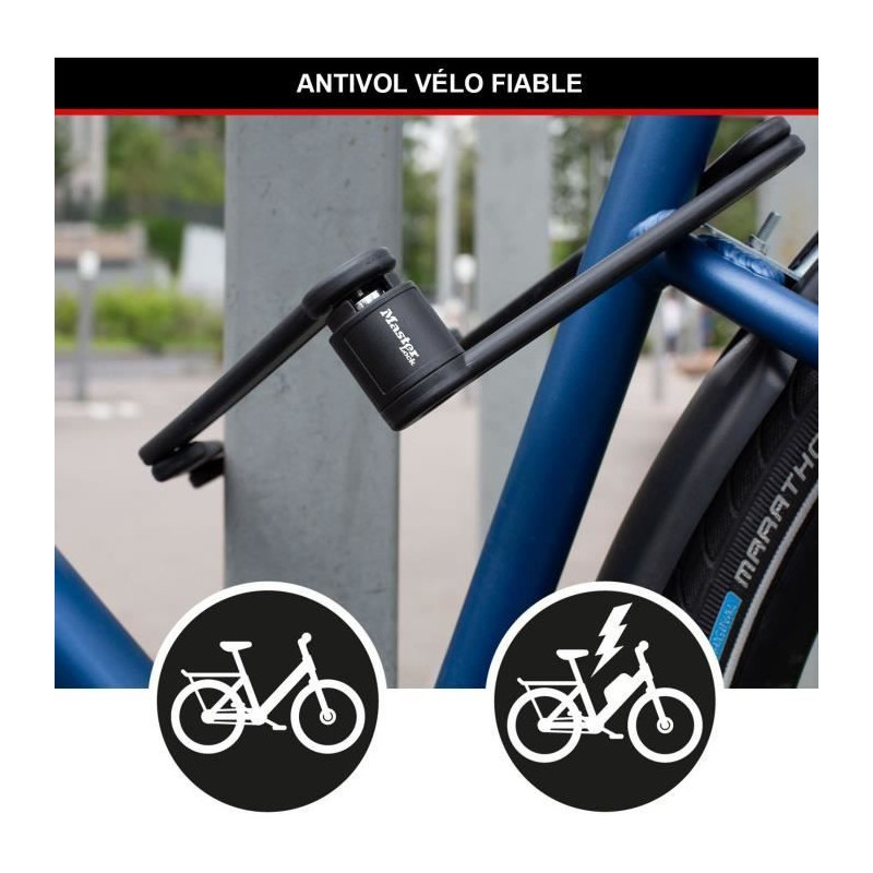Folding Bike Lock - MASTER LOCK - 8335EURDPRO - Hardened Steel, 4 Keys