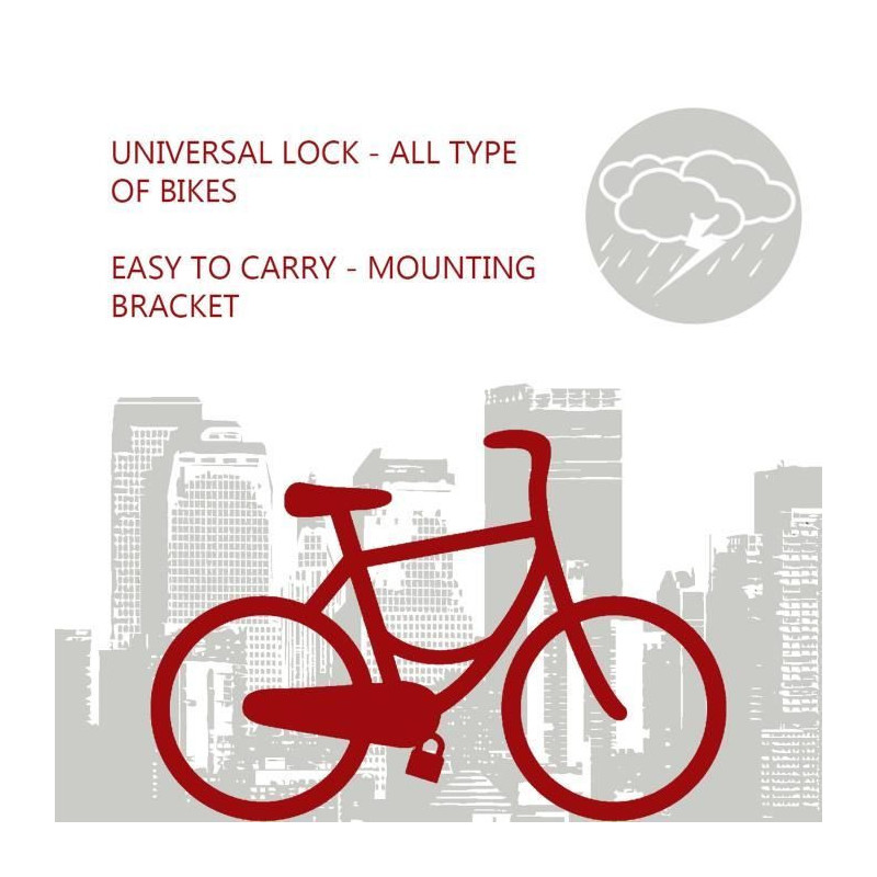 Antitheft U 2 flat keys Masterlock H.180mm Ø12mm