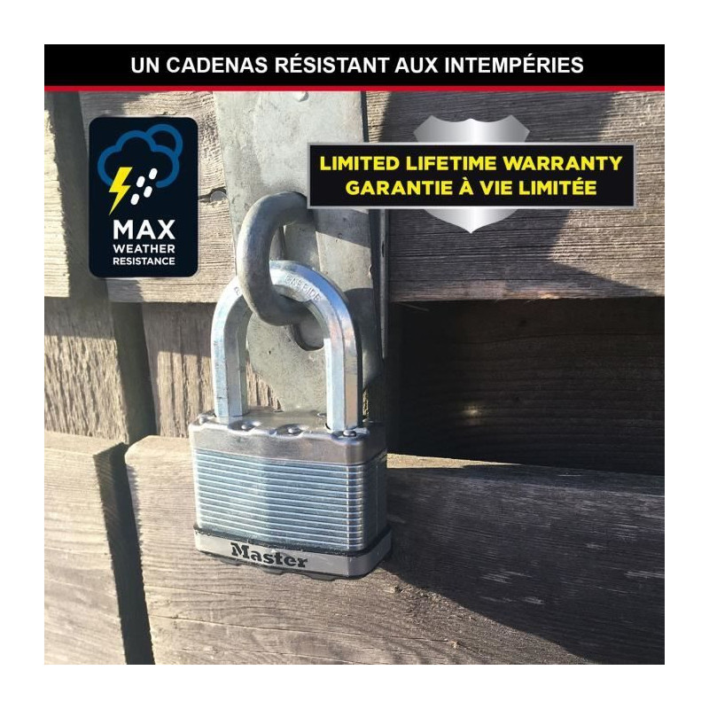 High Security Padlock - MASTER LOCK - M115EURTRILF - Keyed - Coated La
