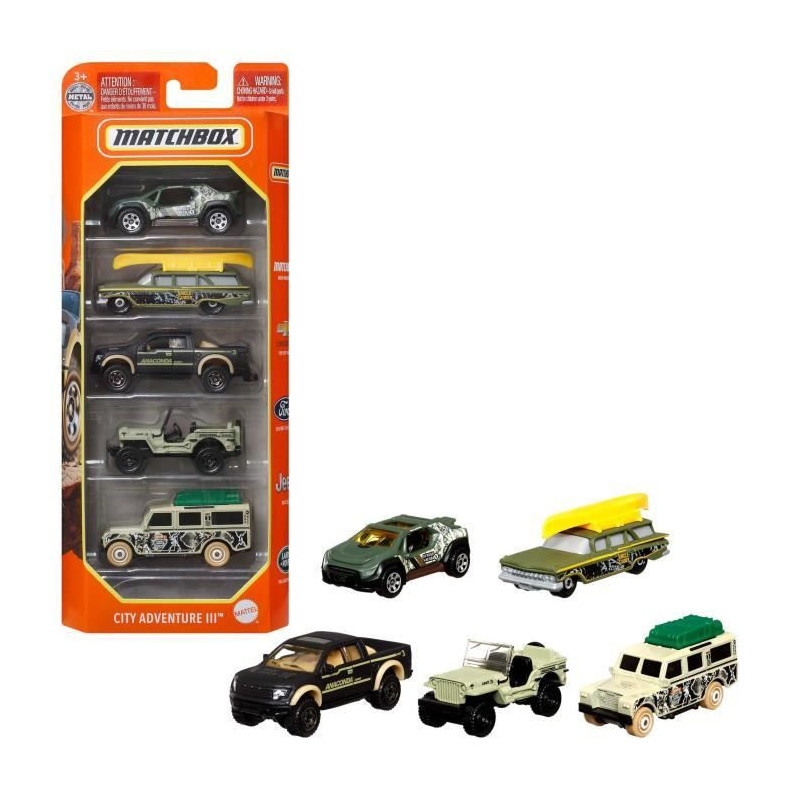 MATCHBOX Pack of 5 vehicles - C1817 - Small Cars - 3 years and +