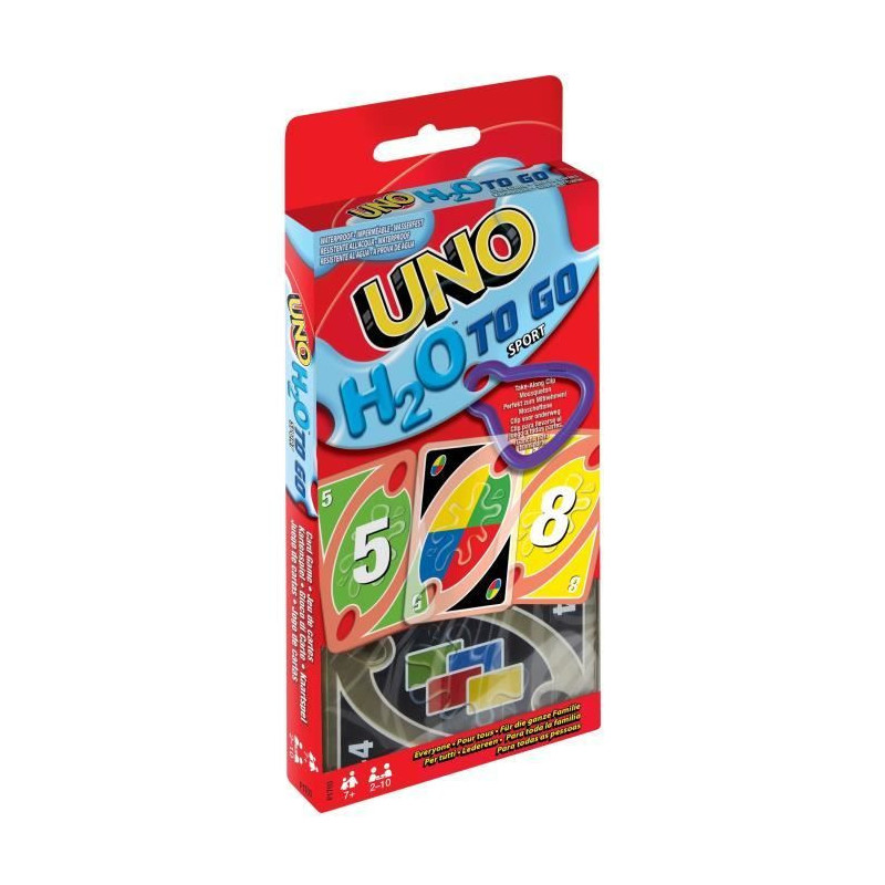 Mattel Games - UNO H20 TO GO - Uno Sport Card Game - Family Card Game