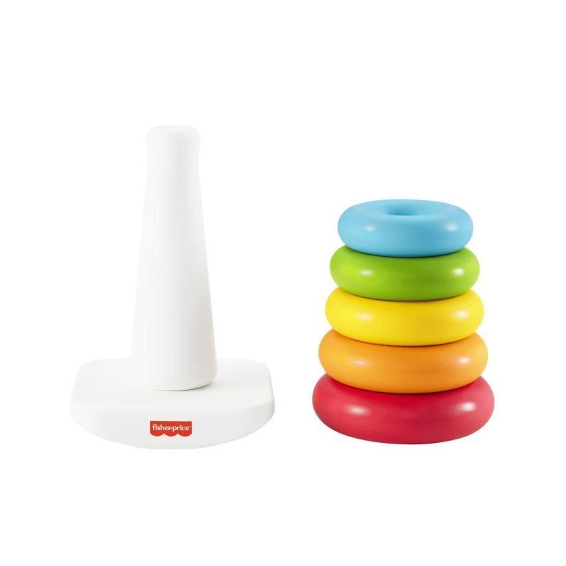 Fisher-Price Rainbow Pyramid Classic Stacking Rings in Plant-Based Mat