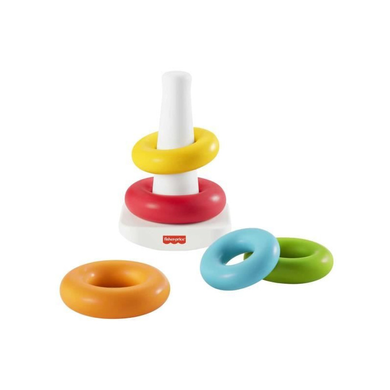 Fisher-Price Rainbow Pyramid Classic Stacking Rings in Plant-Based Mat