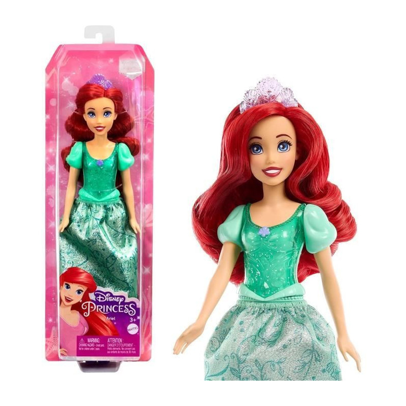 Ariel Doll 29 cm, Mattel Disney Princess Doll Dress Up and Accessories