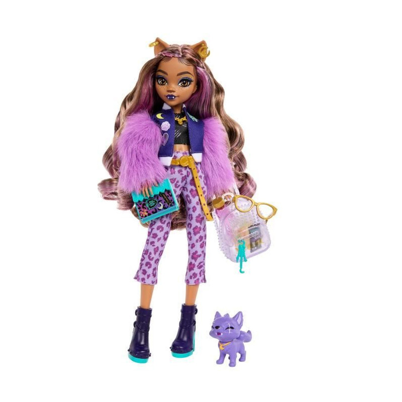 Monster High-Clawdeen Wolf-Doll with Crescent Dog and Accessories HRP6