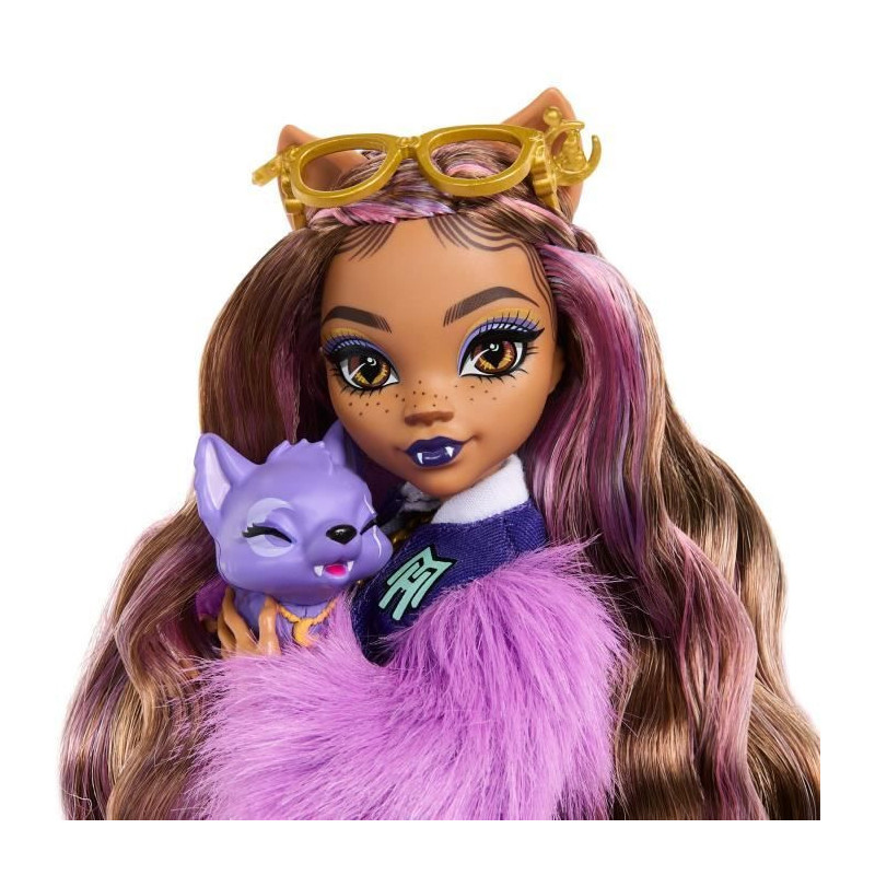 Monster High-Clawdeen Wolf-Doll with Crescent Dog and Accessories HRP6