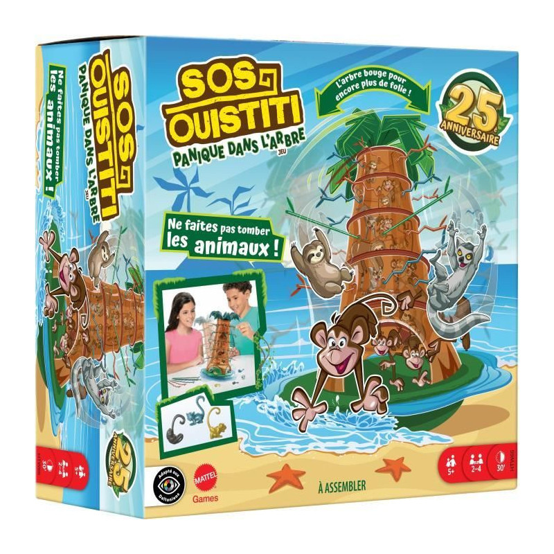 NEW Mattel Games - SOS Marmoset: Tree Panic - Family Board Game HTW65