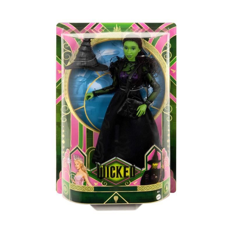 Mattel-Wicked-Elphaba Doll with Removable Accessories and Clothing - W