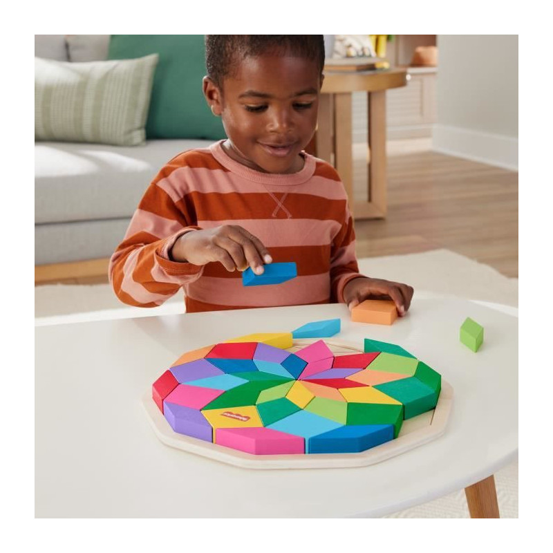 Fisher-Price-Wooden Mandala Puzzle-40 Piece Geometric Pattern Puzzle H