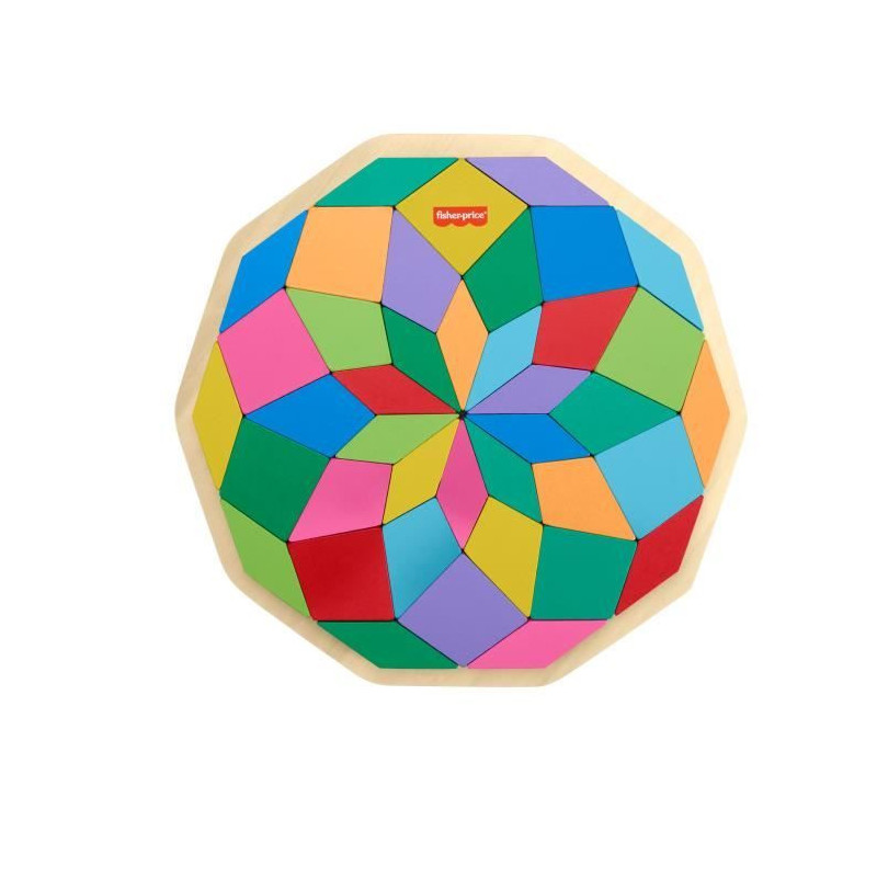 Fisher-Price-Wooden Mandala Puzzle-40 Piece Geometric Pattern Puzzle H