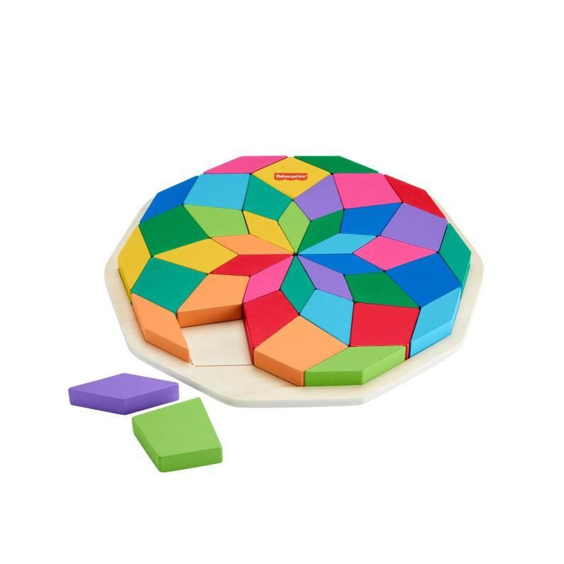 Fisher-Price-Wooden Mandala Puzzle-40 Piece Geometric Pattern Puzzle H