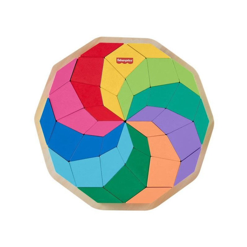Fisher-Price-Wooden Mandala Puzzle-40 Piece Geometric Pattern Puzzle H