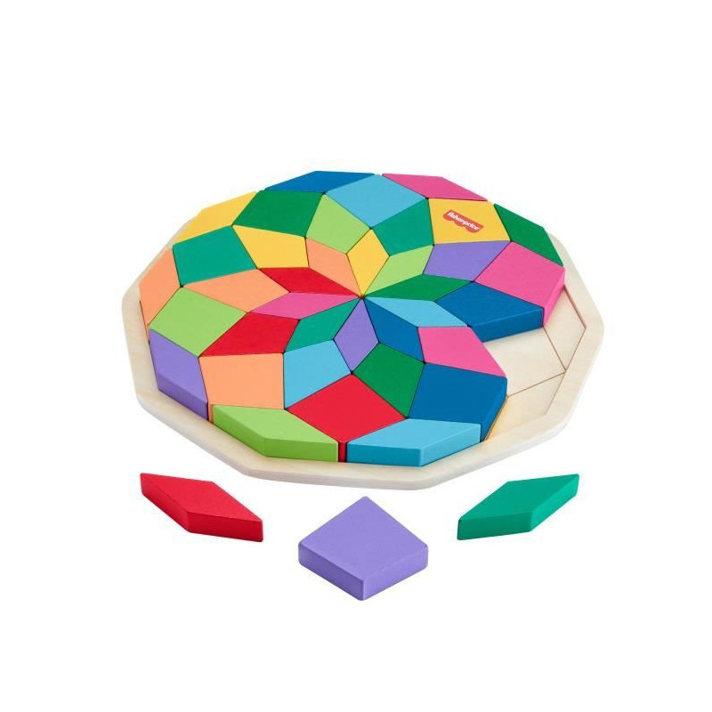 Fisher-Price-Wooden Mandala Puzzle-40 Piece Geometric Pattern Puzzle H