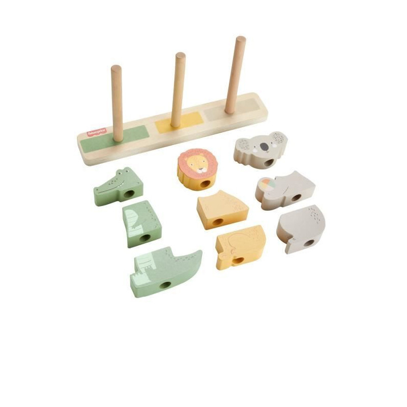 Fisher-Price Wooden Stacking and Sorting Animals, 10 pieces HXV04