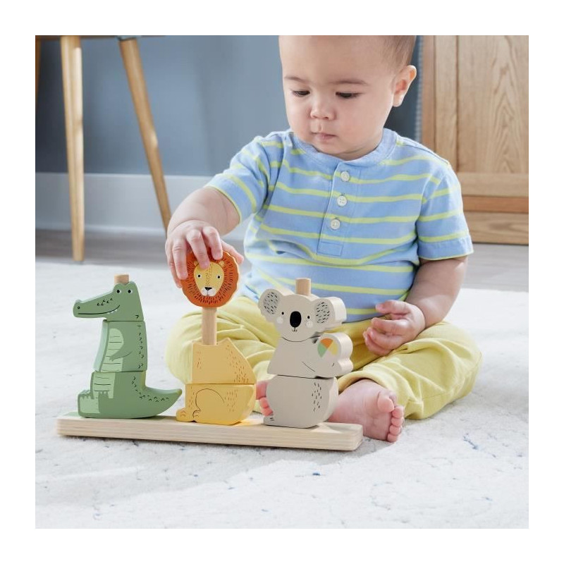 Fisher-Price Wooden Stacking and Sorting Animals, 10 pieces HXV04