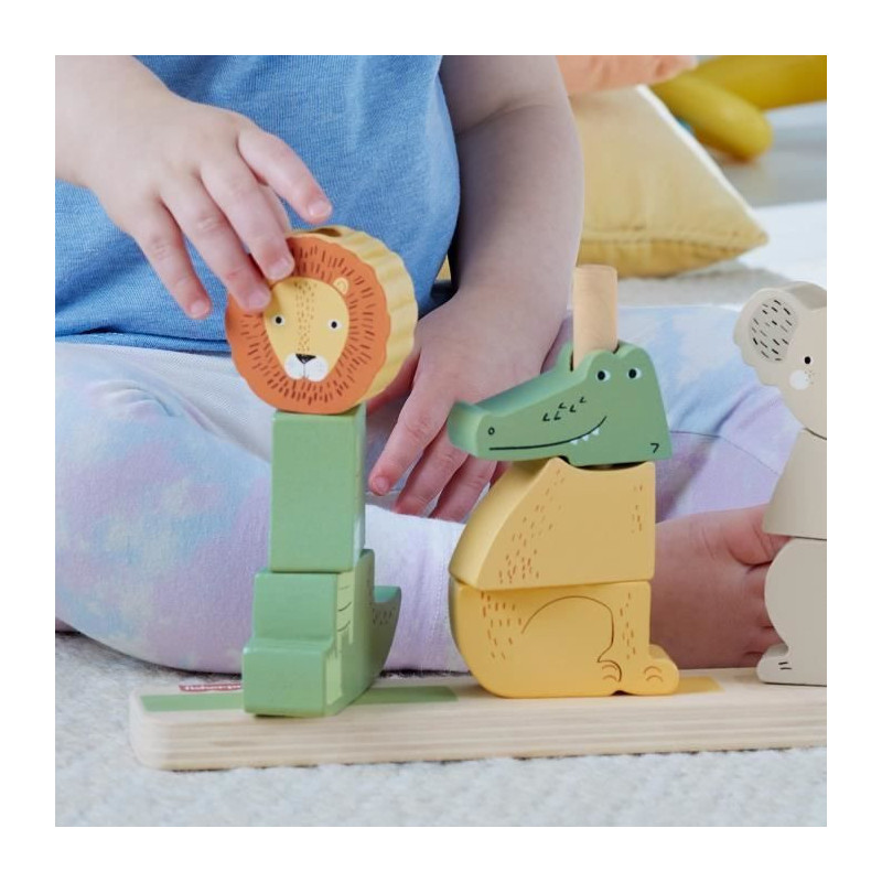 Fisher-Price Wooden Stacking and Sorting Animals, 10 pieces HXV04