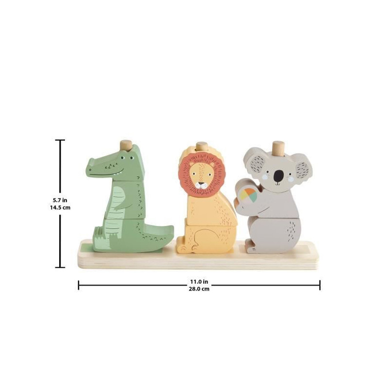 Fisher-Price Wooden Stacking and Sorting Animals, 10 pieces HXV04