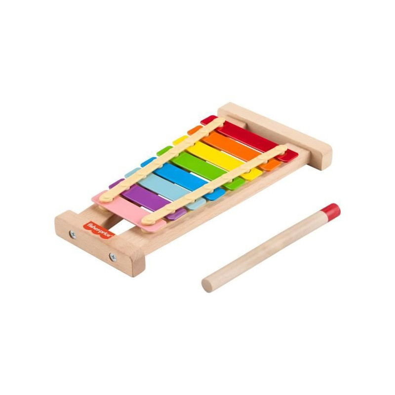 Fisher-Price Wooden Xylophone Musical Instrument with 2 Pieces HXV13