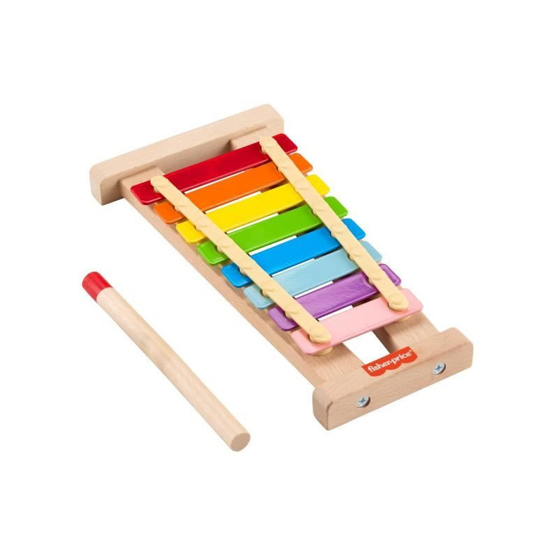 Fisher-Price Wooden Xylophone Musical Instrument with 2 Pieces HXV13