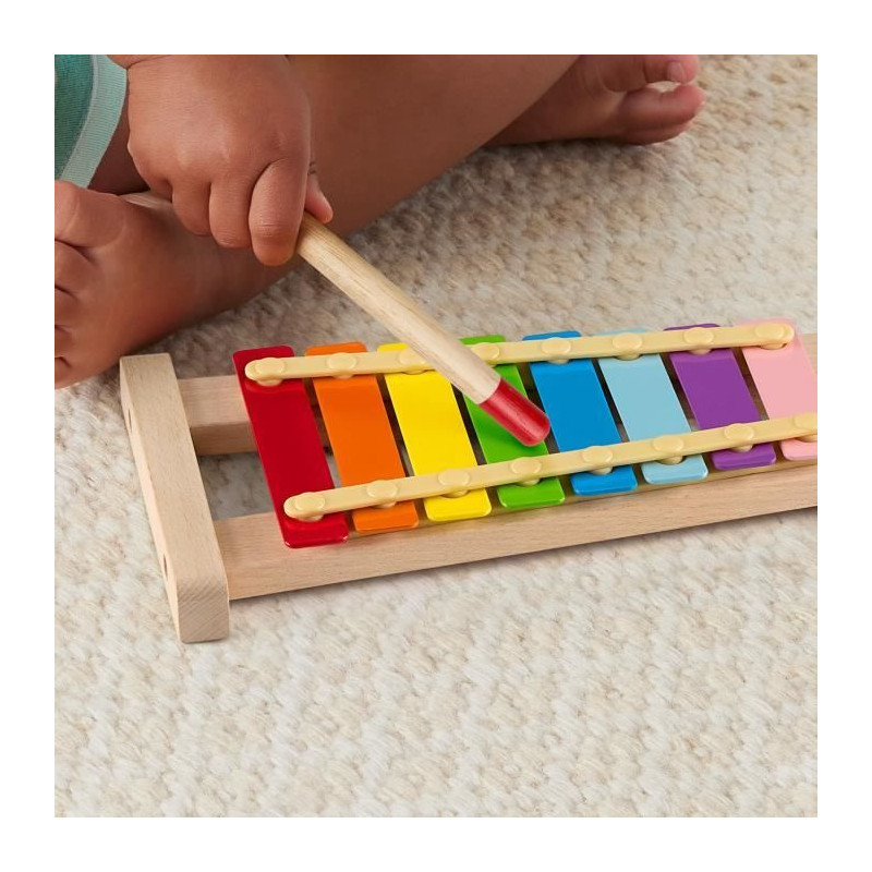 Fisher-Price Wooden Xylophone Musical Instrument with 2 Pieces HXV13