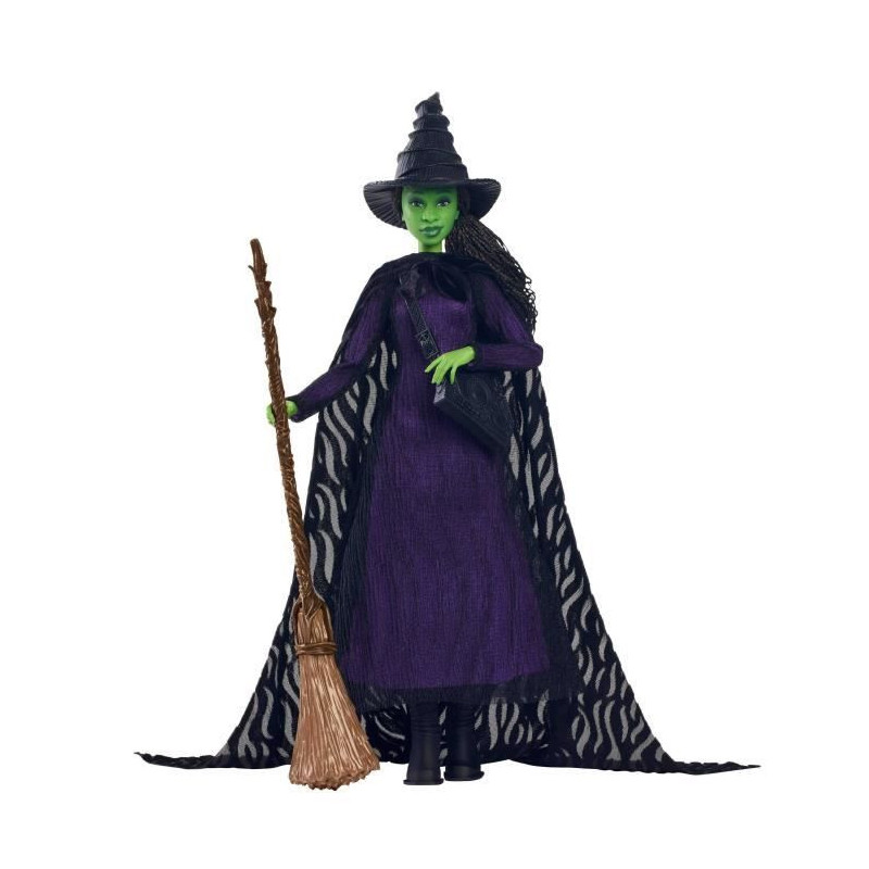Mattel-Wicked-Elphaba Doll with Braided Hair and Multiple Poses - Wick
