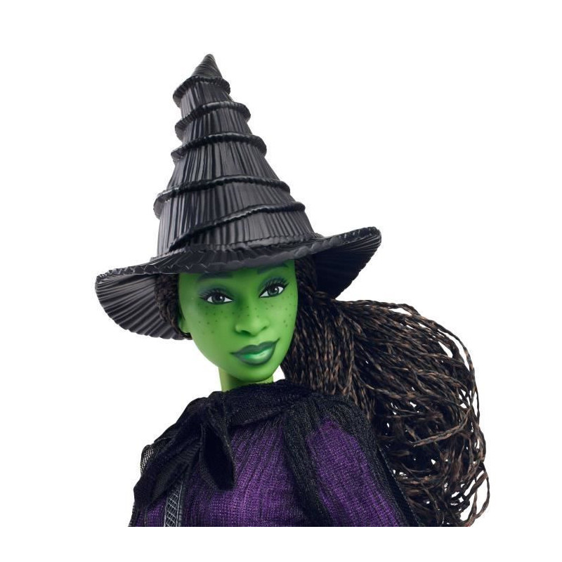 Mattel-Wicked-Elphaba Doll with Braided Hair and Multiple Poses - Wick