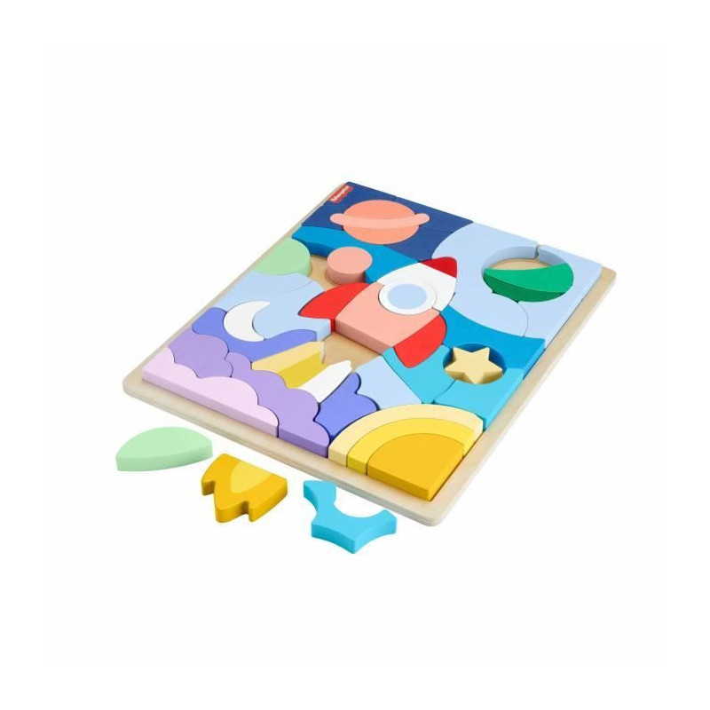 FISHER-PRICE Wooden Puzzle Space-Puzzle 42 pieces for little ones - Fi