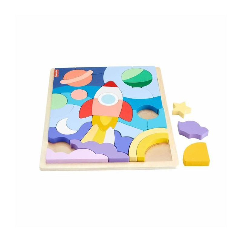 FISHER-PRICE Wooden Puzzle Space-Puzzle 42 pieces for little ones - Fi
