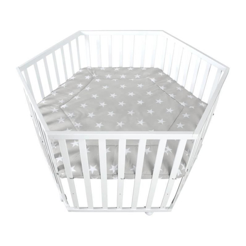 ROBA LITTLE STARS Hegaxonal Baby Playpen - Adjustable Height - Padded