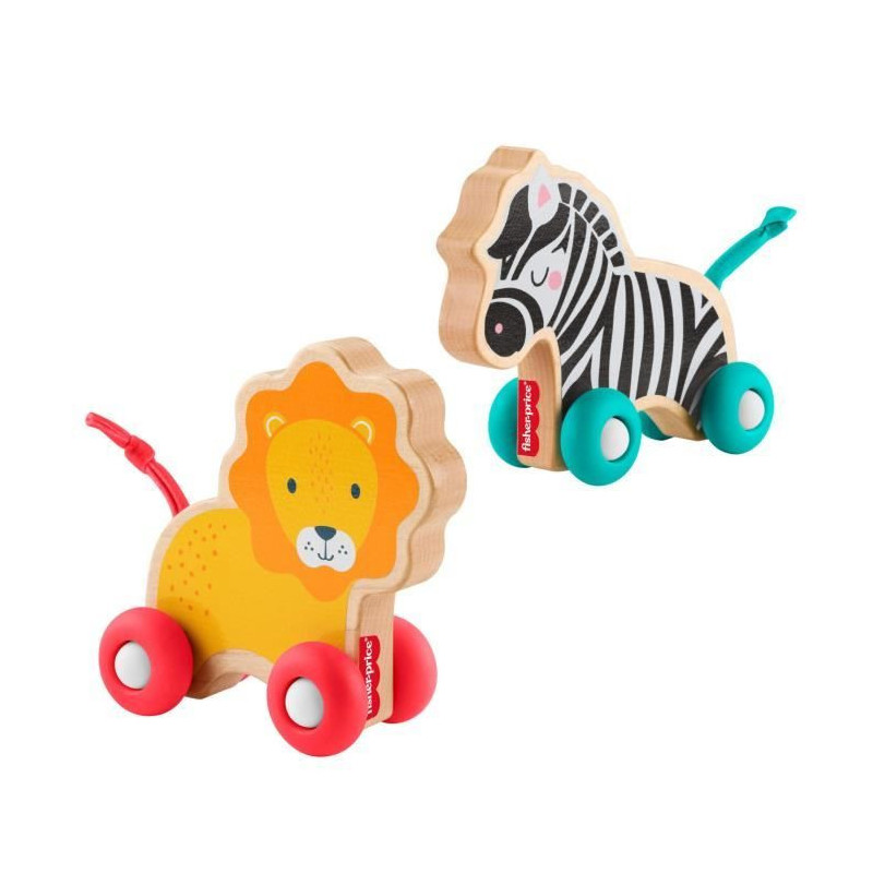 FISHER-PRICE Wooden push animals bones - JFN19