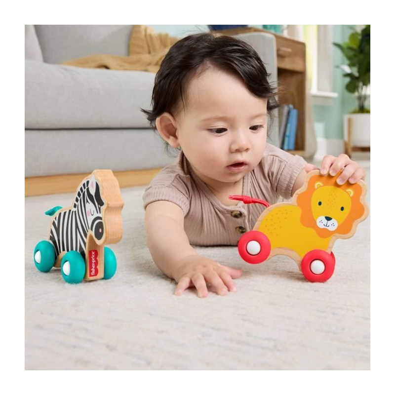 FISHER-PRICE Wooden push animals bones - JFN19