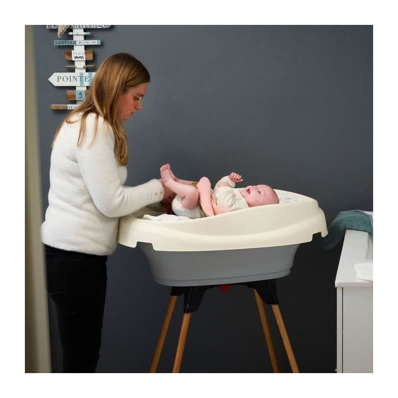 THERMOBABY Pack changing table Bathtub and VASCO stand - Blue Flower