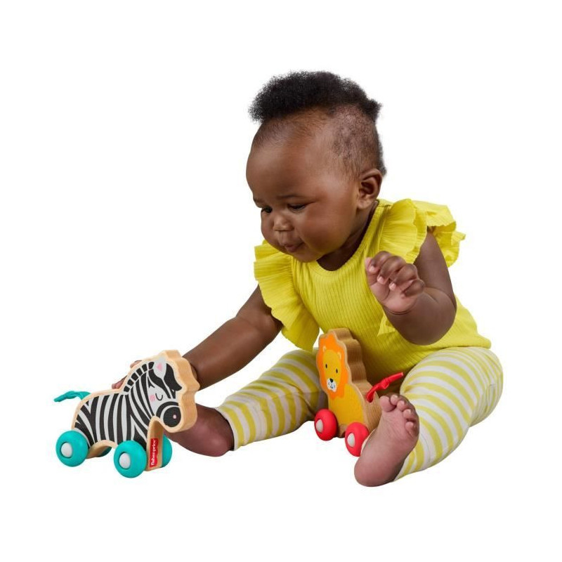 FISHER-PRICE Wooden push animals bones - JFN19