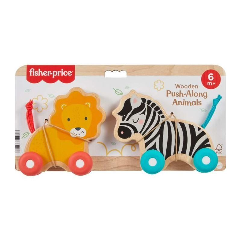 FISHER-PRICE Wooden push animals bones - JFN19