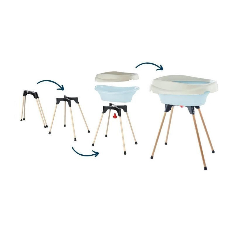 THERMOBABY Pack changing table Bathtub and VASCO stand - Blue Flower