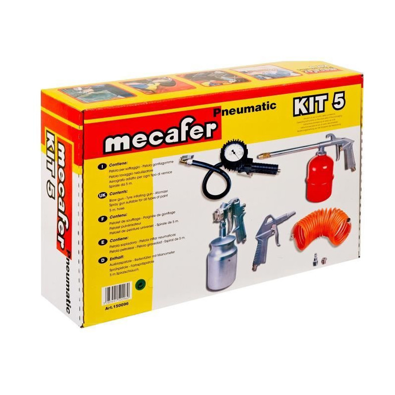 MECAFER Compressed air accessories kit 5 pieces