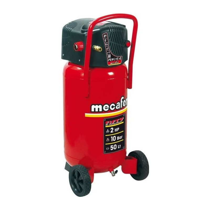 MECAFER 50L Vertical Air Compressor Oil Free 2CV 10 Bar FIFTY