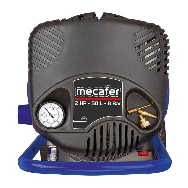 Vertical compressor - MECAFER - 425790 - 50 L - Blue coaxial - Oil-fre